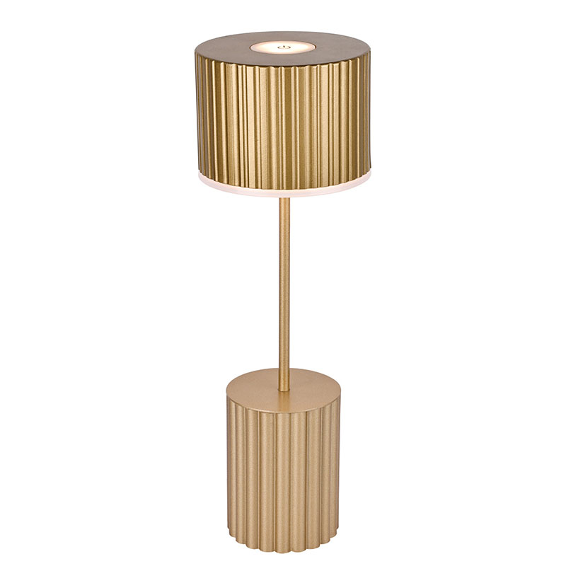 Мала стона лампа са металним абажуром са батеријом