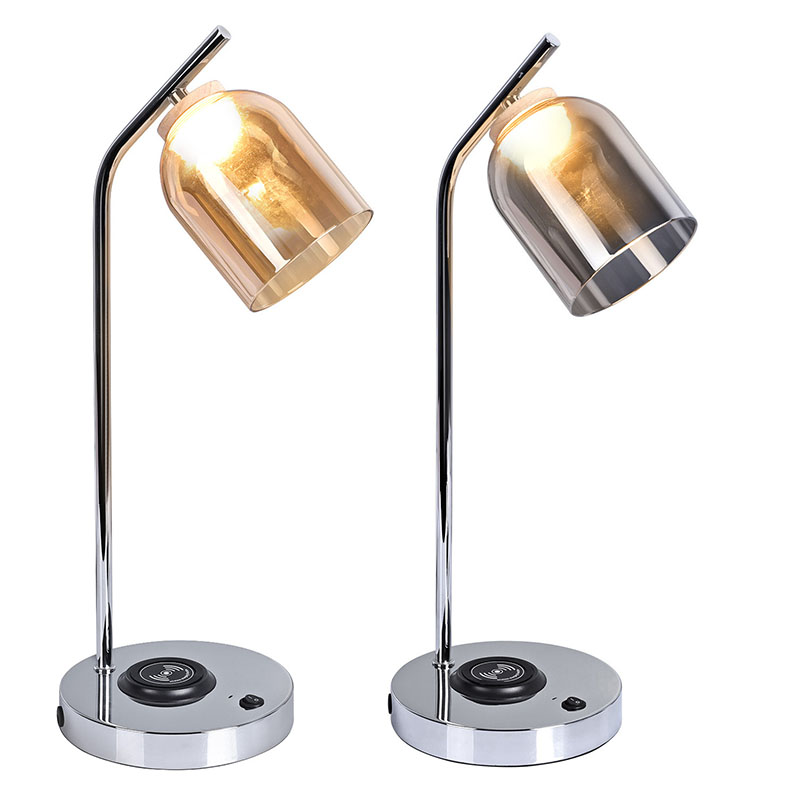 КИ лед столна лампа са стакленим сјенилом